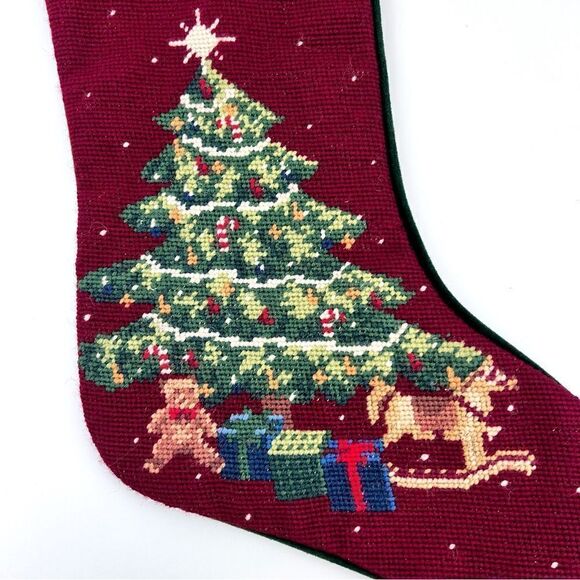 WILLIAMS SONOMA HEIRLOOM WOOL PERSONALIZED Kitties TREE CHRISTMAS STOCKING - Picture 2 of 6
